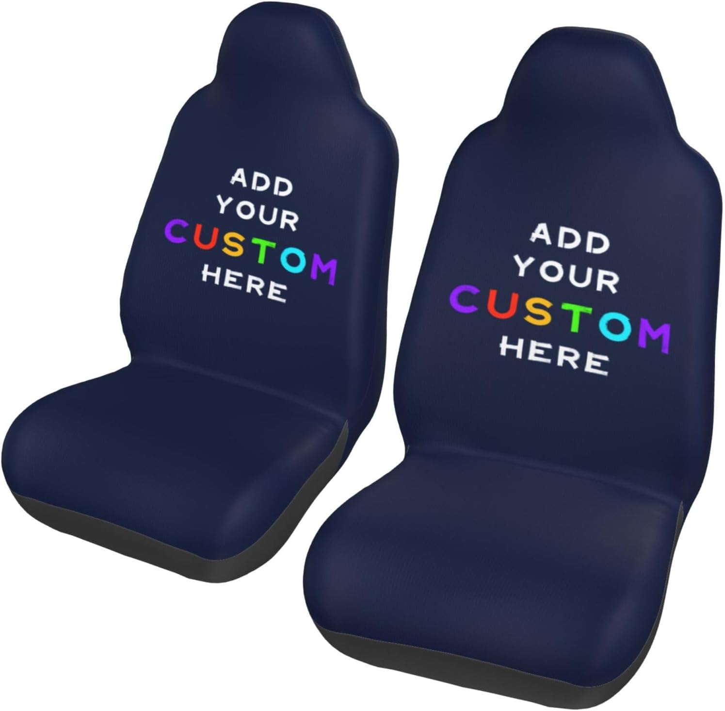 Custom Car Seat Covers with Photo Custom Car Accessories for Women-Men Universal Funny Car Accessories Funny Office Gifts Navy, Set of 2