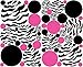 Zebra Print Polka Dot Wall Decals with Hot Pink and Black Dots Wall Stickers / Zebra Print Decals