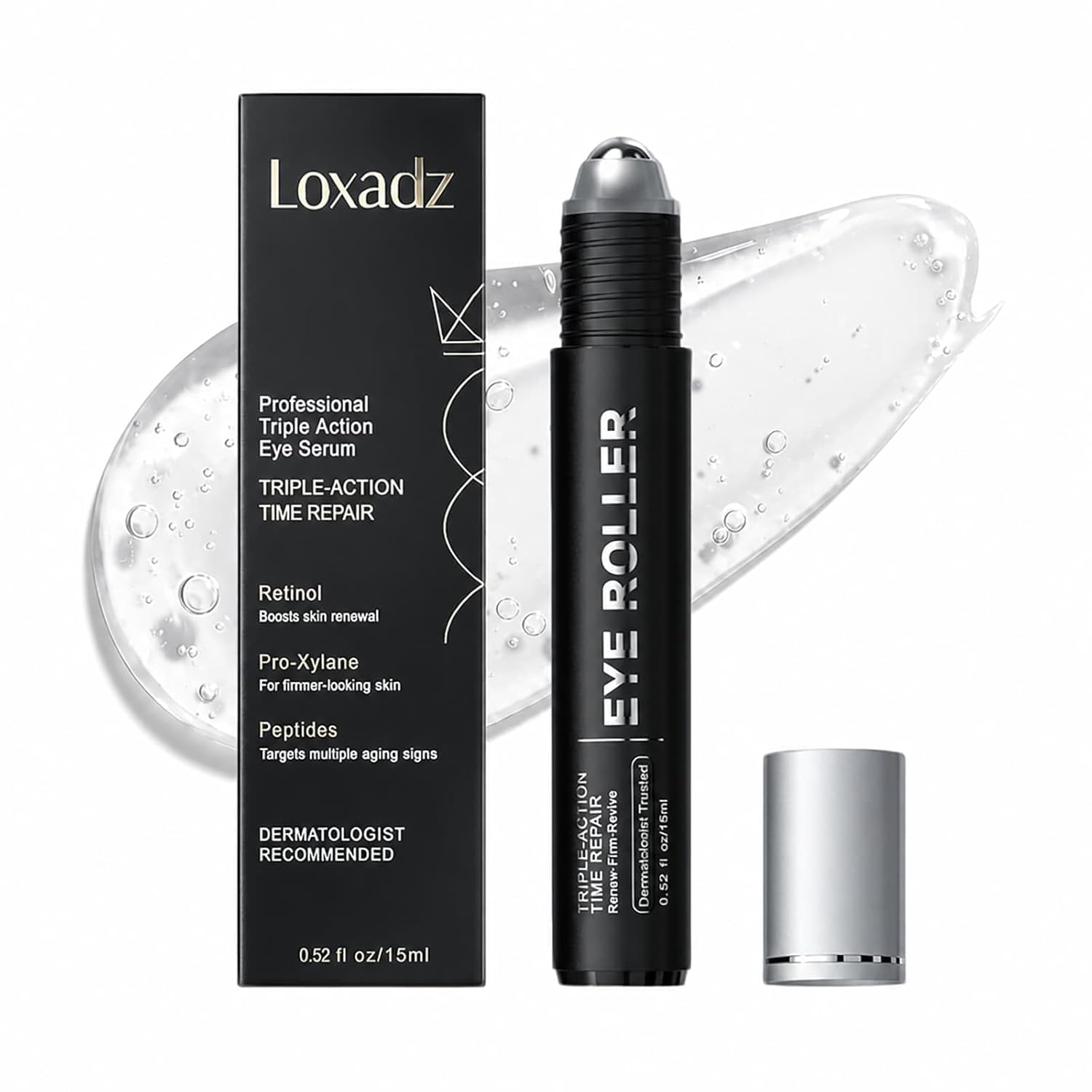 Under Eye Brightener Roller - Caffeine & Retinol Eye Serum for Dark Circles