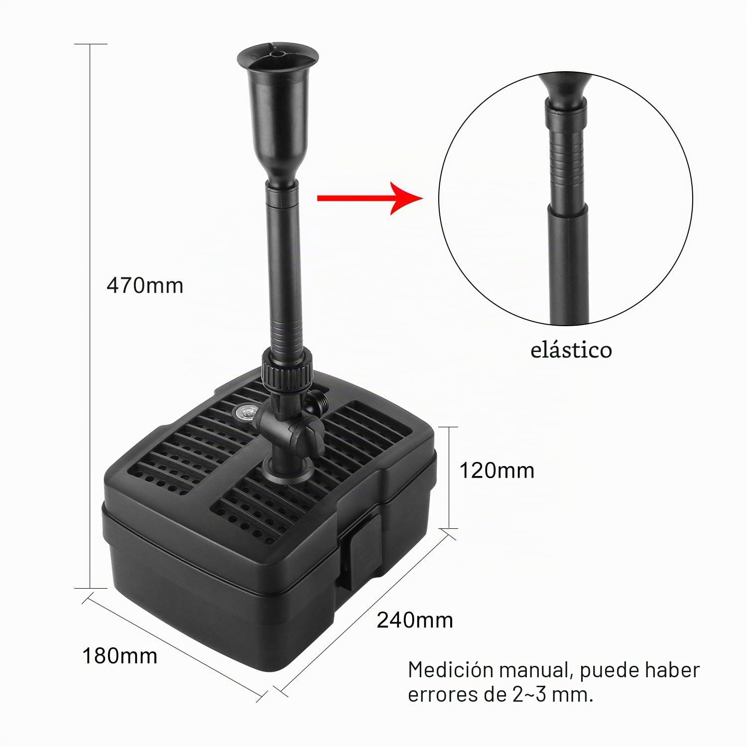 Forever Speed - Bomba para Estanque 4 en 1 con Filtro, 5 W clarificador UV, 1000 l/h, con Cable de alimentación de 10 m para diseño de Fuentes de jardín