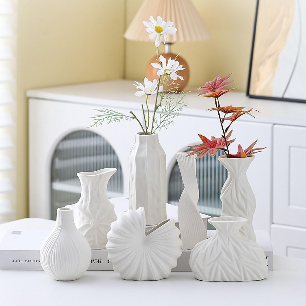 WAIT FLY Shell Ceramic Vase for Flower Dry Flower Hydroponic Planter Decorative Vase for Home Room Office Party Wedding - Image 5