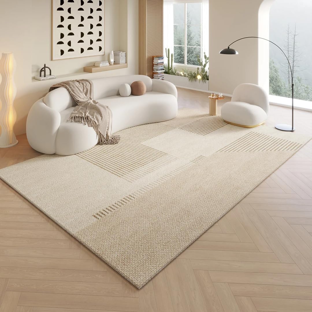 Tapis géométrique résistant aux taches 120x160 cm pour salon et chambre