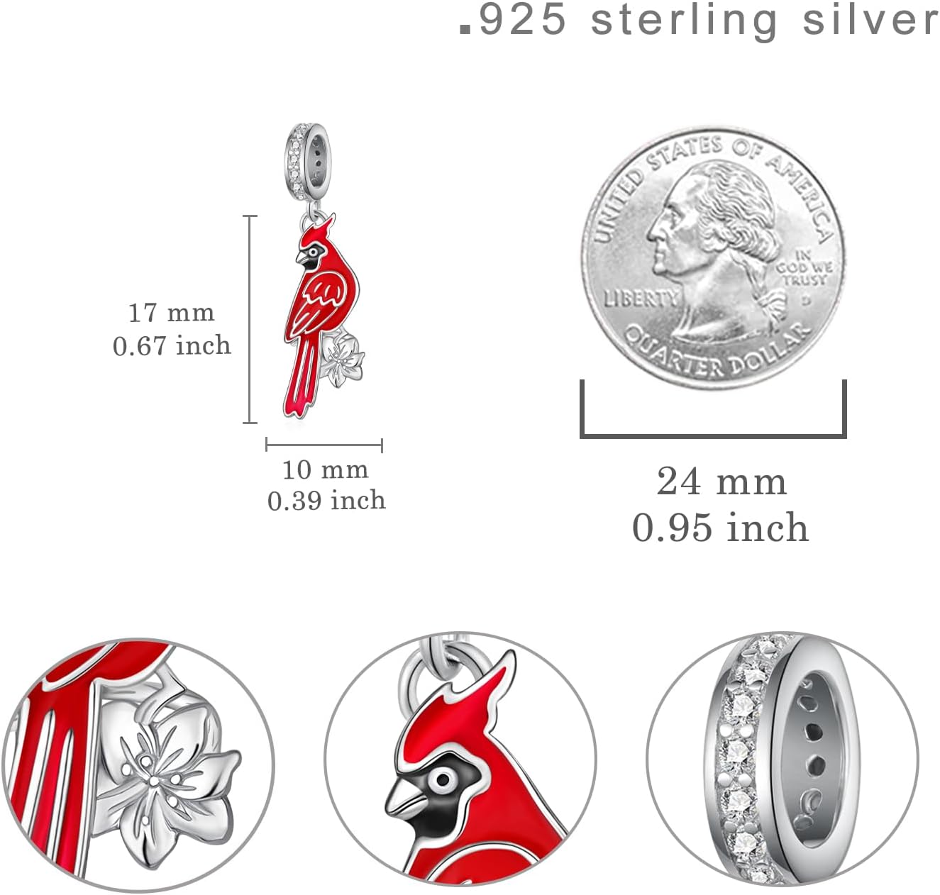 Cute Animals Charms 925 Sterling Silver Highland Cow/Dragon/Axolotl/Raccoon/Whale/Turtle/Cardinal/Hummingbird Charms for Bracelets for Women Cute Animal Charm Beads for Jewelry Making
