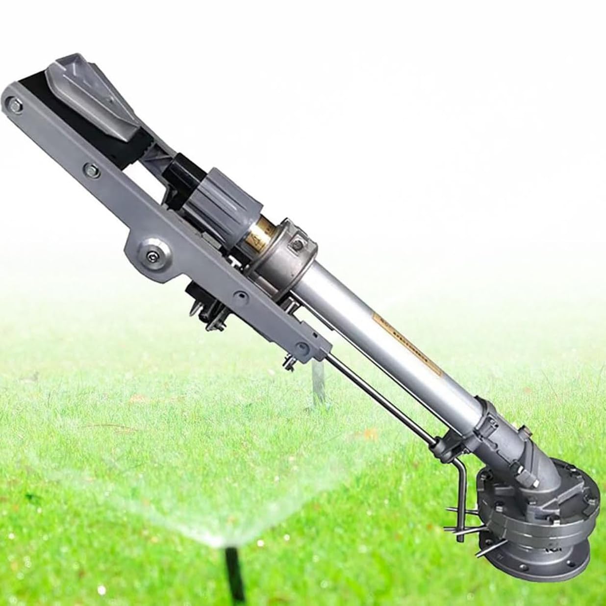 Irrigatore per Irrigazione Agricola con Set di Ugelli di Ricambio, Pistola a Spruzzo per Irrigatore per Prato Agricolo in Metallo, Rotazione Automatica a 360°, per Irrigare Prato E Giardino