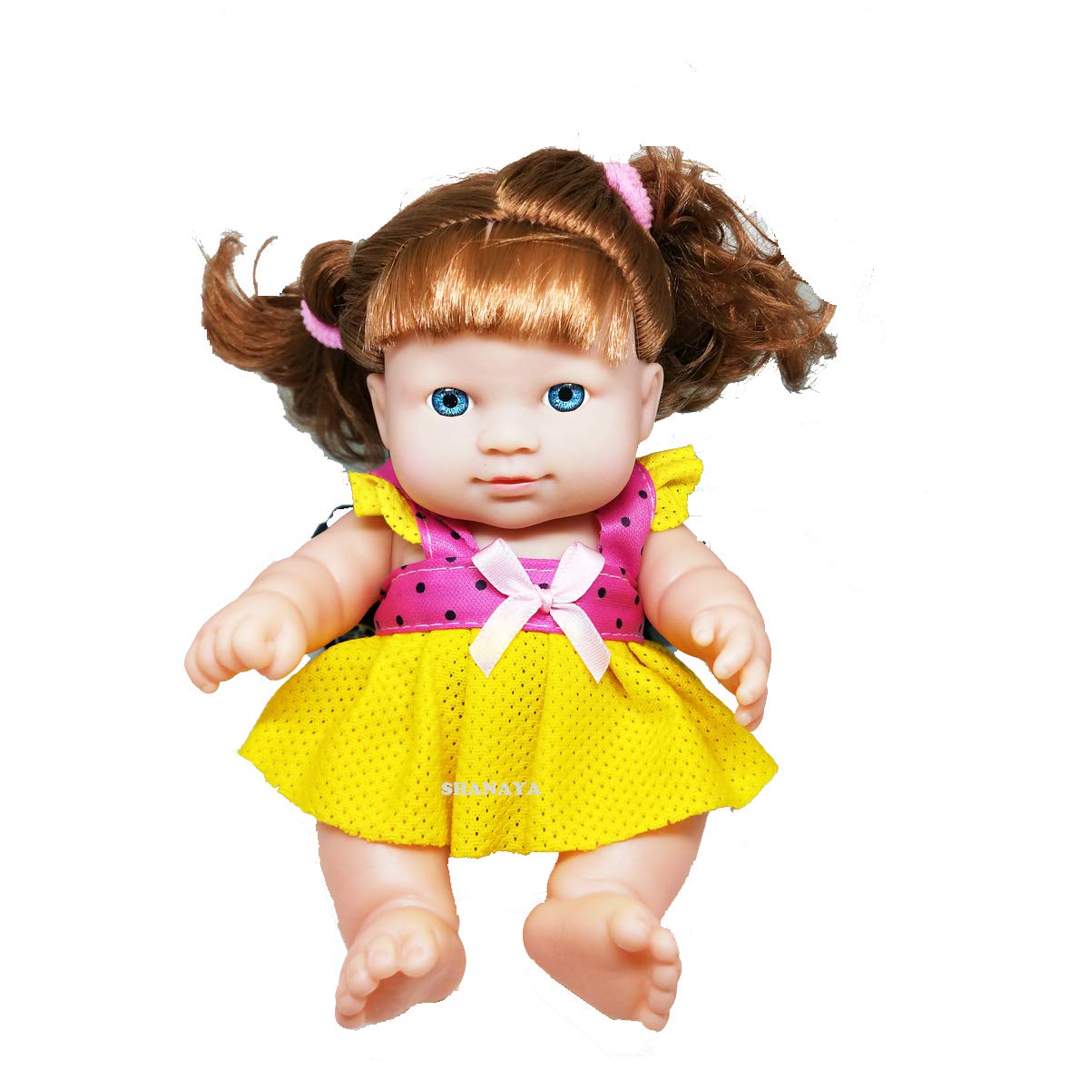 SHANAYA Realistic Silicone Baby Doll Vinyl Real Life Lifelike Baby Girl Doll Set with 3D Shining