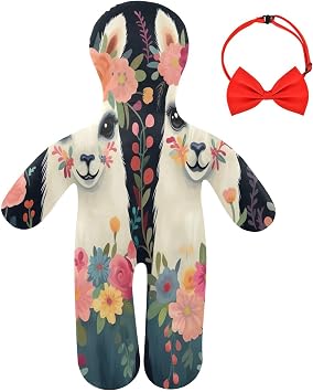 Llama Human-Shaped Pillow Soft Body Pillows Washable Velvet Pillows for Anxiety Relief Sleeping Cuddling & Support