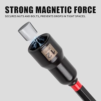16PCS Nut Driver Set Magnetic, 1/4 Impact Drill Driver Bit Set, Metric & SAE Nut Drivers, Long Shank Nut Driver Bits, 1/4Hex Shank, with Storage Bag