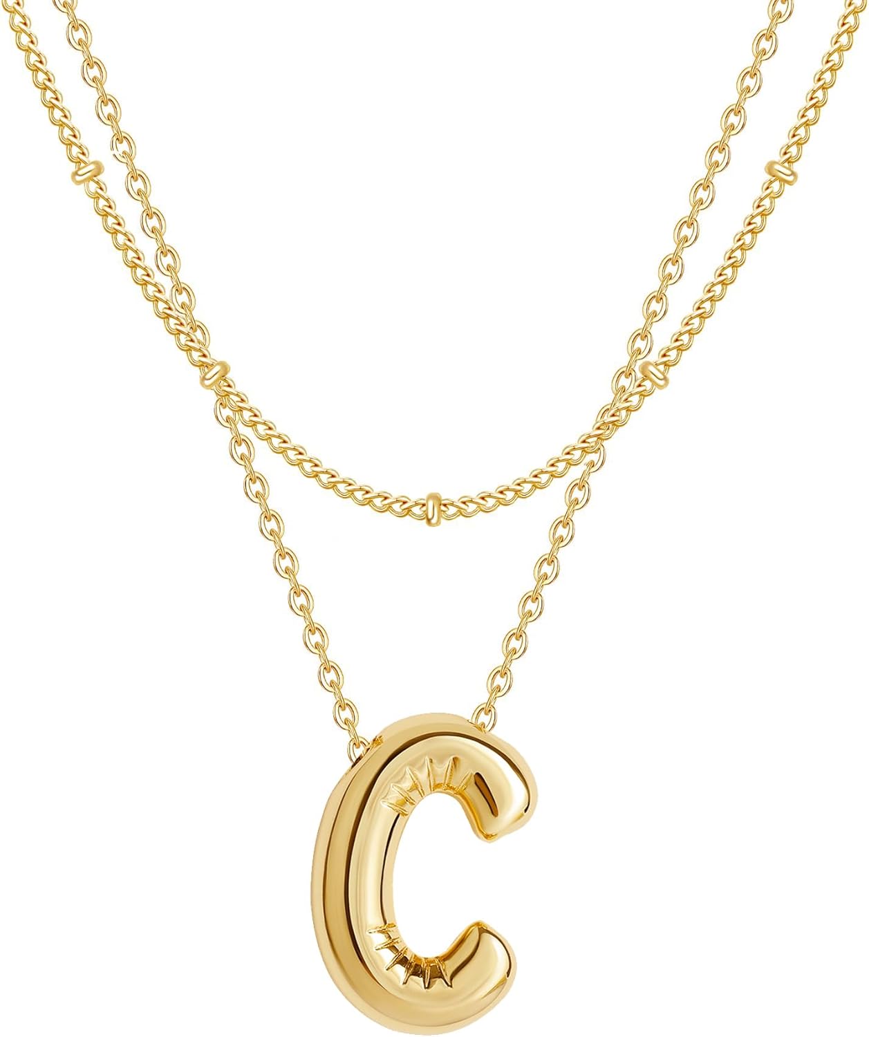 Lcherry Birthday Letter Necklace Bubble Gold-Plated Initial Necklaces for Women Balloon Charm Necklace Birthday Gifts for Women - Image 7