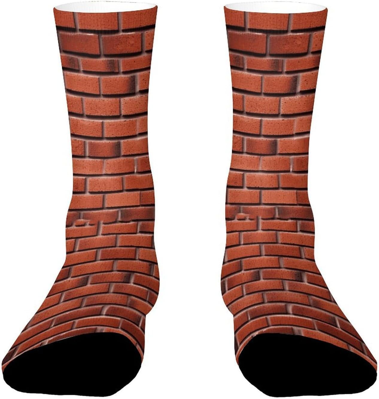 Moisture Wicking Socks, Breathable, Lightweight Crew Sock, Casual | Red Brick Wall Work Socks for Women Men, Elastic Soft Boot Socks for Travel, Seamless