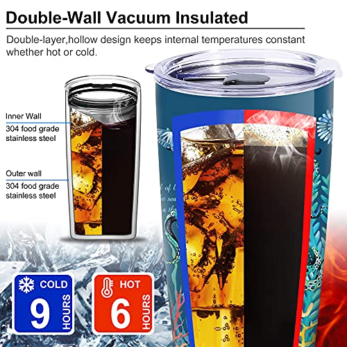 NymphFable 20oz Oceano Pulpo Taza Termo Cafe para Llevar Taza Termica Acero Inoxidable Taza Personalizada - Imagen 6