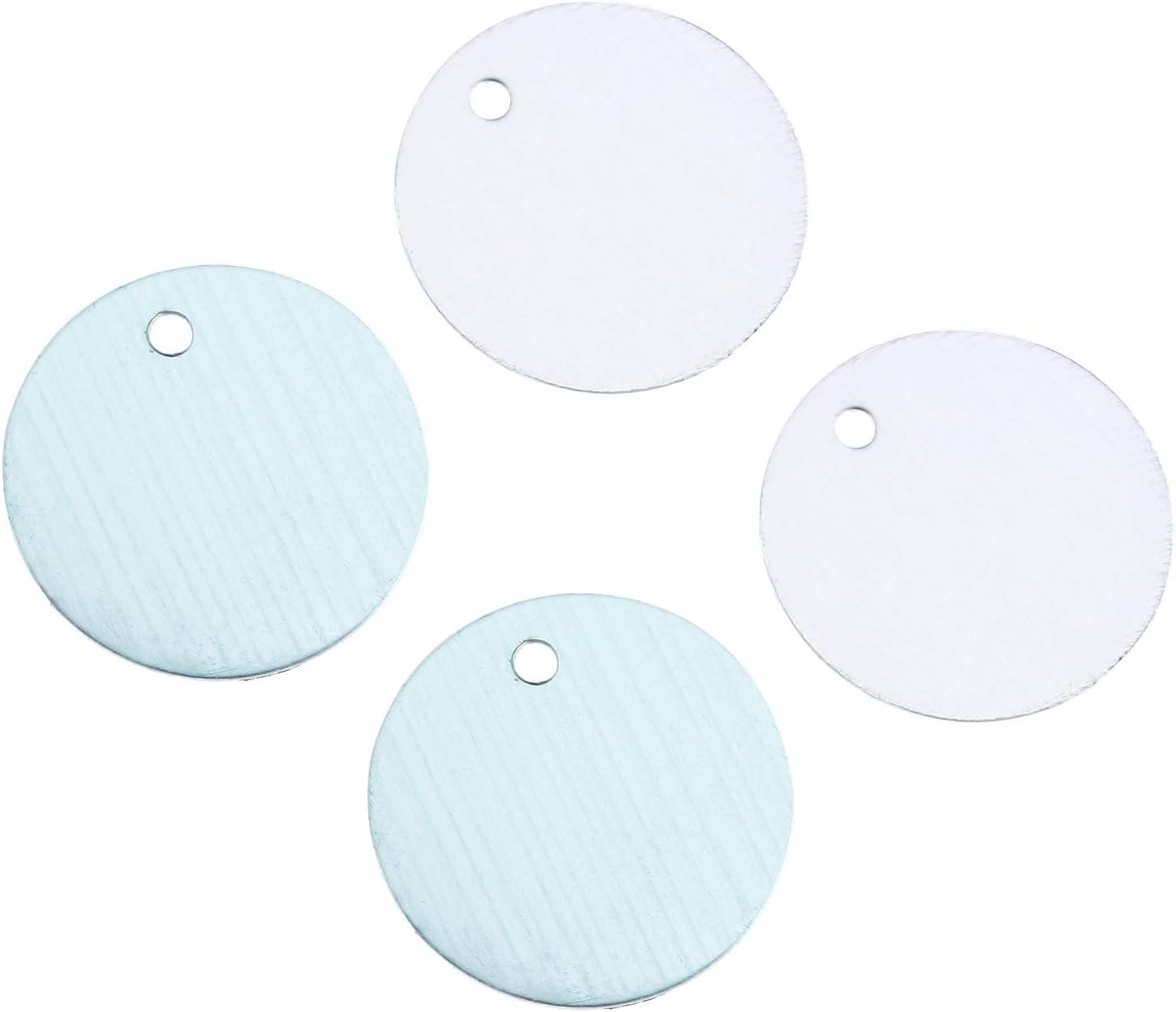 YINETTECH 50PCS Metal Stamping Blanks Round Aluminum Tags 25mm Diameter for DIY Jewellery Making, white,blue, 25 month - Image 5