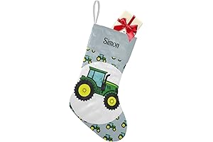Tractor Christmas Stocking Personalized with Name