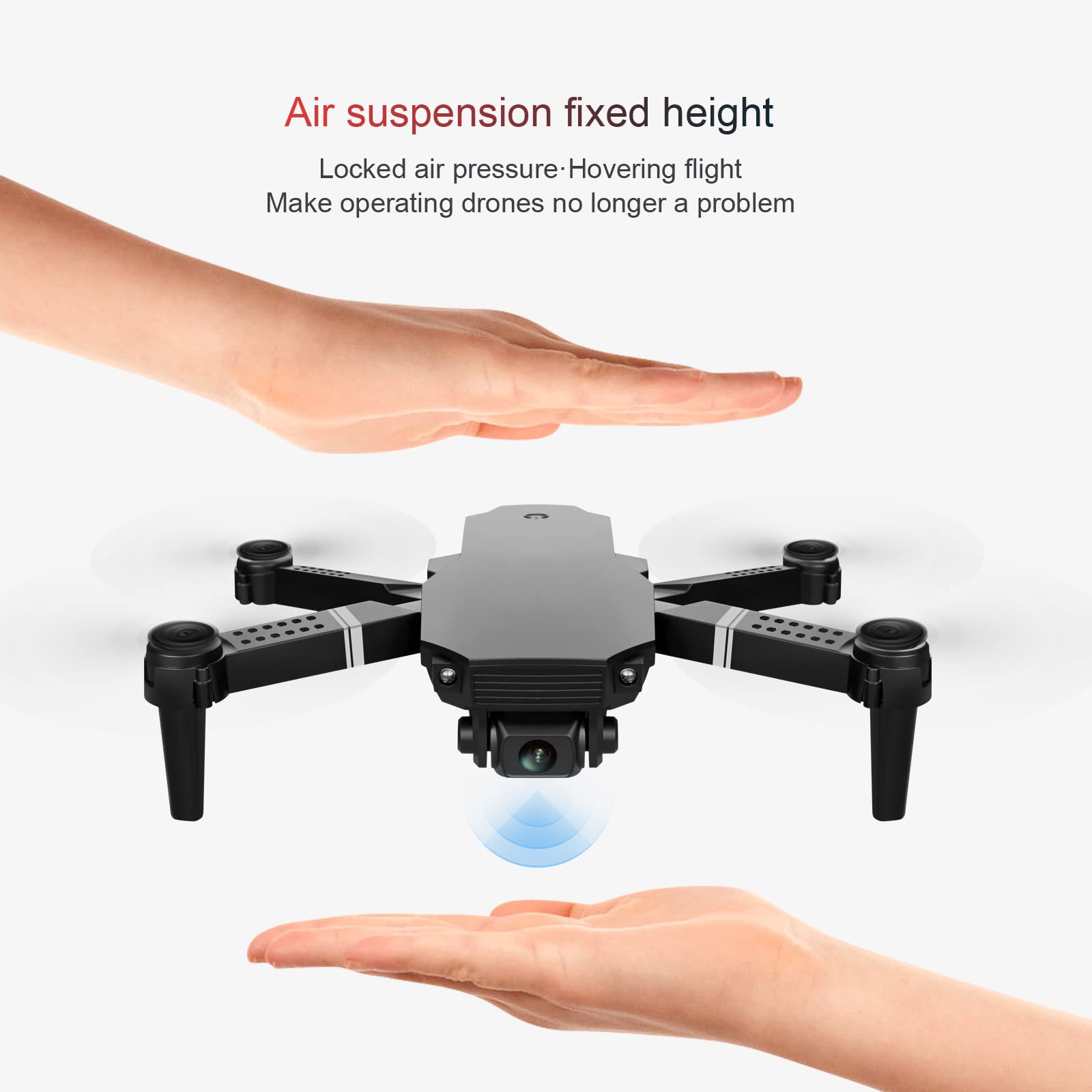 Mini droni per Adulti, quadrirotore RC con Fotocamera 4K HD, Video Live, Foto di gesti, modalità Senza Testa, impostazione della Pressione dell'Aria, decollo a Una Chiave per Principianti (3