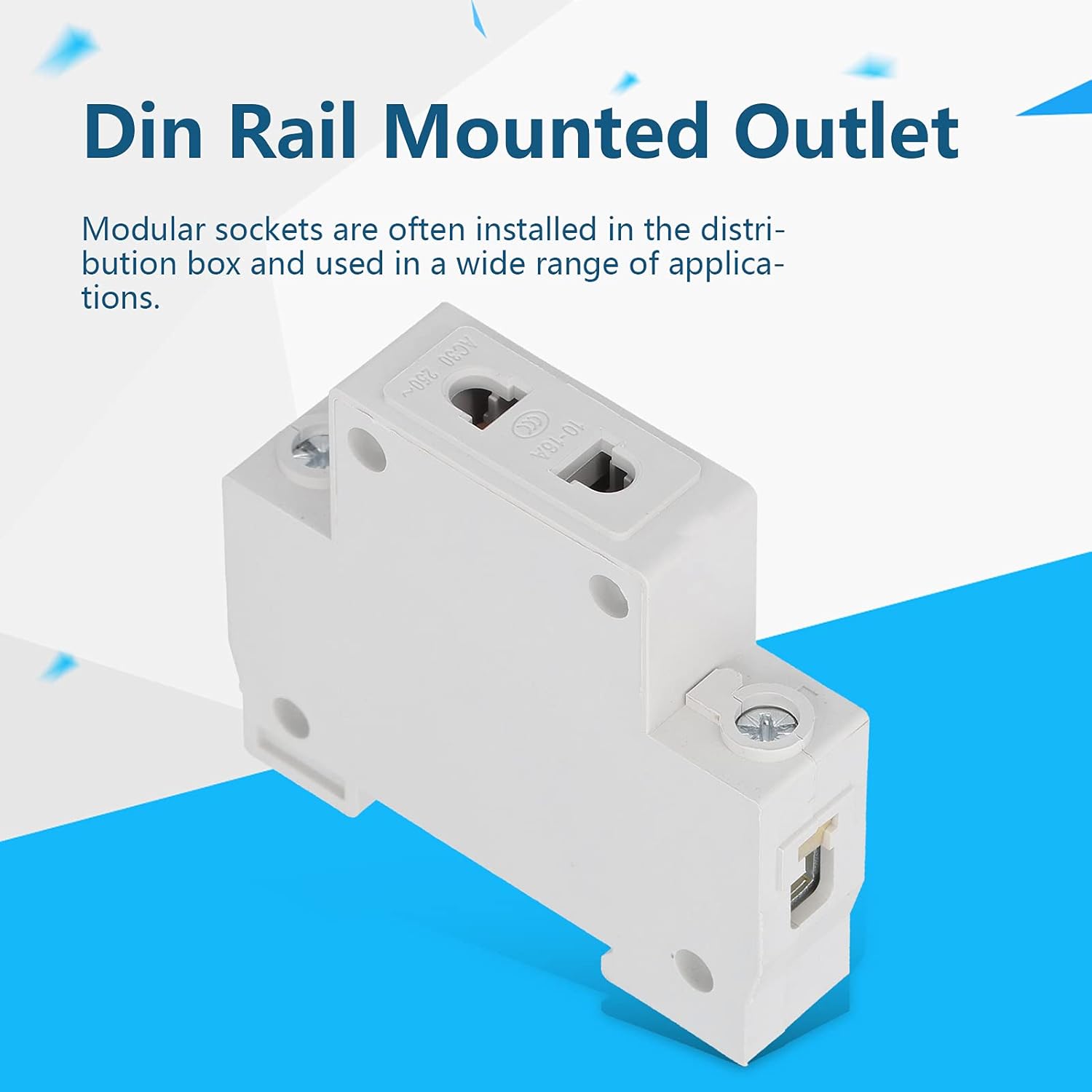 12-Pack Din Rail Outlet Single Phase AC Socket 250V 2-Pin Modular Plug in Receptacle for Industrial Electrical Panels