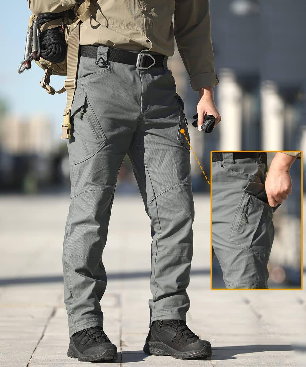 NAVEKULL Men's Military Cargo Tactical Pants Ripstop Lightweight Cotton Stretch Combat Outdoor Hiking Pants - Image 3