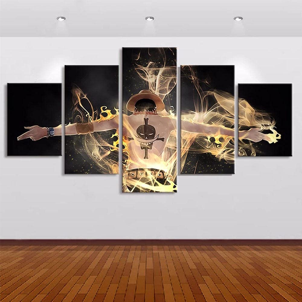 MPPSU Anime Poster Moderne Bilder Auf Leinwand Mehrteilige 5 Teiliges Wandbild Gemälde Set Schlafzimmer Wohnzimmer Küchenbilder Jugendzimmer Deko Mit Rahmen 100 * 50cm