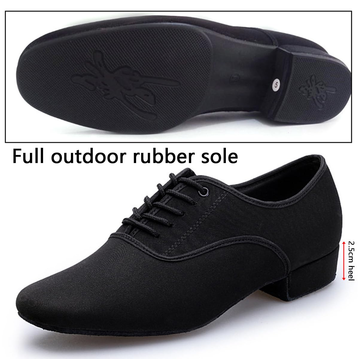 Scarpe da Ballo Latino da Uomo Punta Chiusa Lacci Scarpe da Ballo Jazz Salsa Moderno Tacco Basso Leggero Professionali