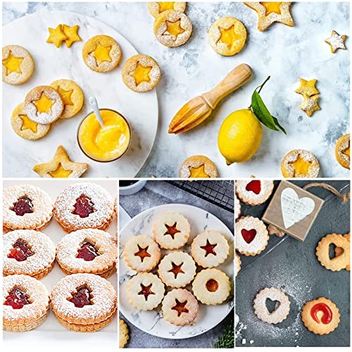 Foto von 9tlg Weihnachten Linzer Ausstecher,Edelstahl Keksausstecher,Mini Linzer Ausstecher,Plätzchenausstecher Weihnachten,DIY Tools für Backen Plätzchen,Kekse und Fondant