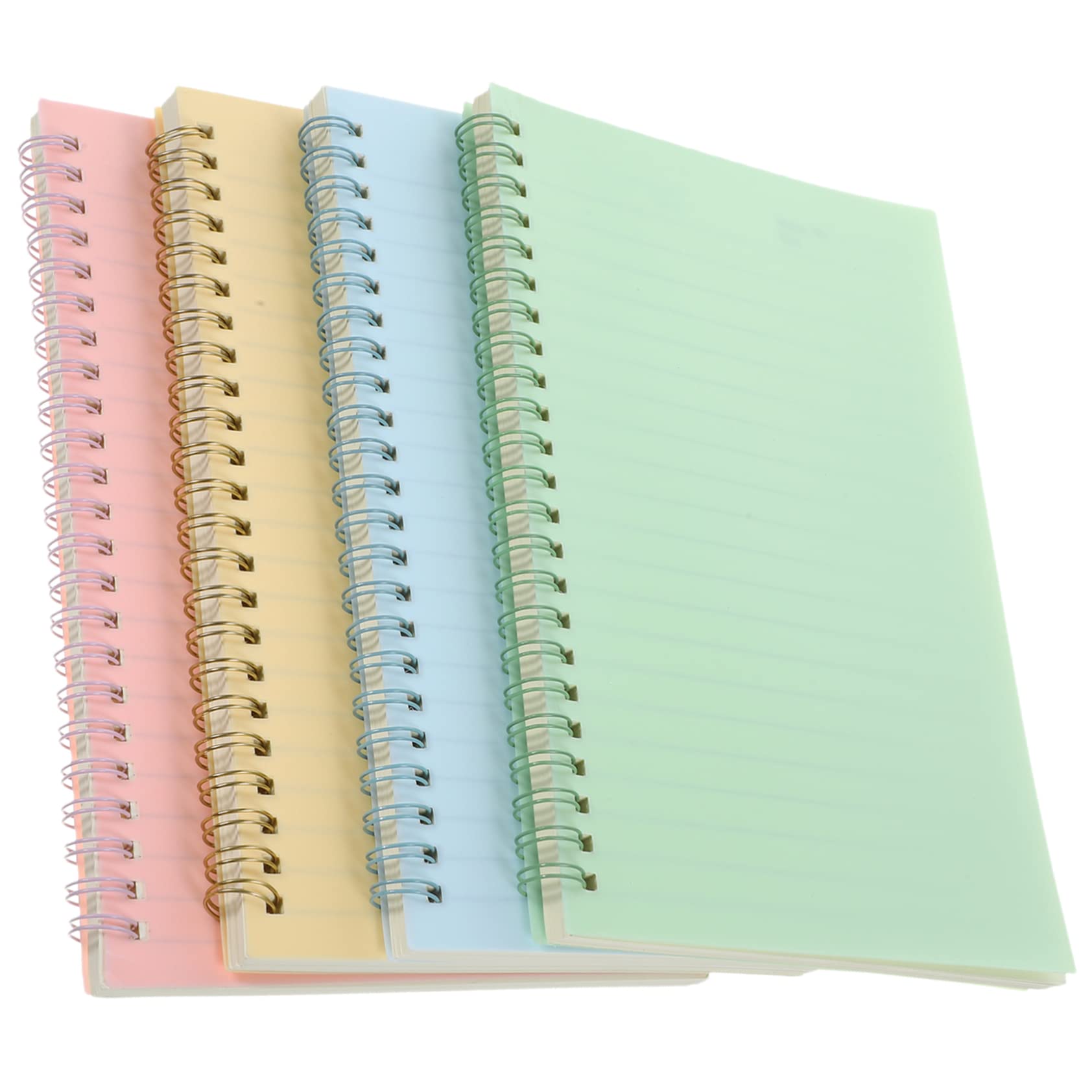 HOMSFOU -pack Farbige Spiralnotizbücher A5 mit Pp Umschlag und Papier Klassisches Minimalistisches Design 4 Stück Notizblöcke für Schule Büro und Studium