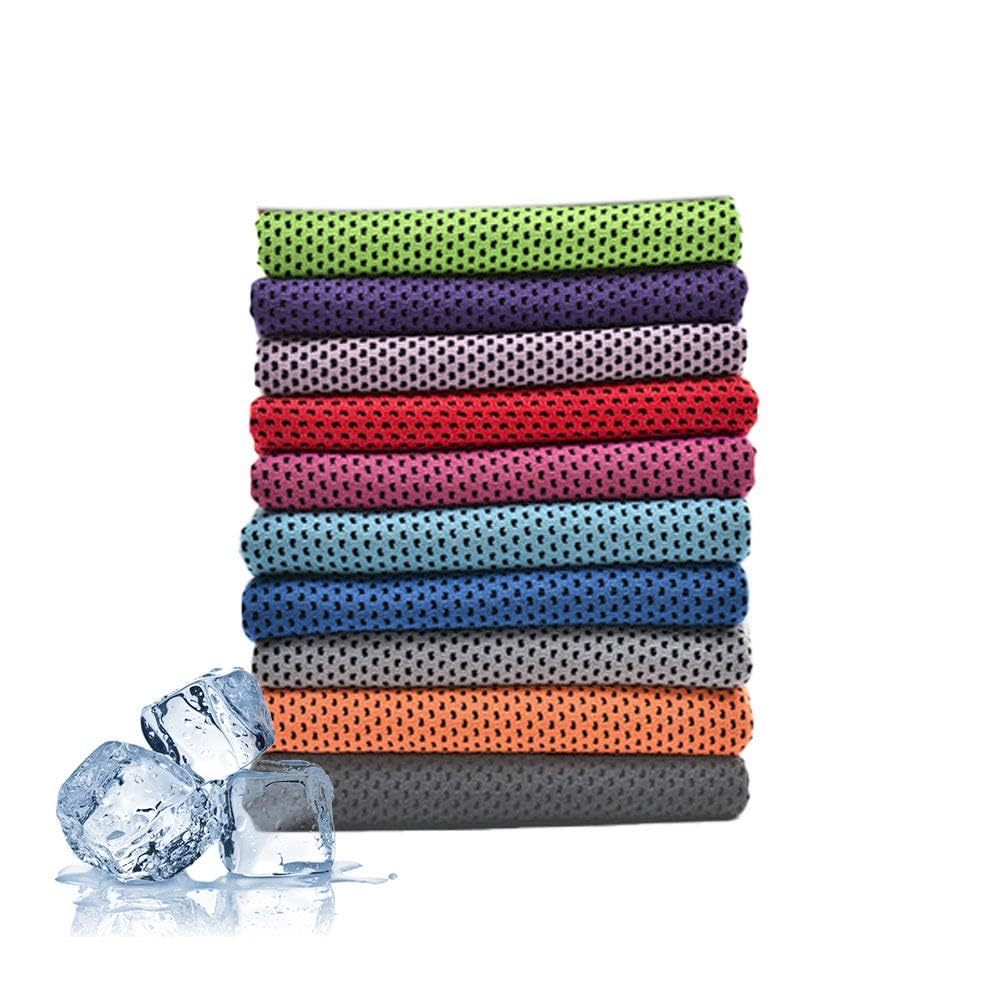 Lot de 10 serviettes rafraîchissantes en microfibre douce et respirante à séchage rapide pour le cou et le visage, idéales pour la gym, le yoga, le camping, la course à pied, le fitness, les activités