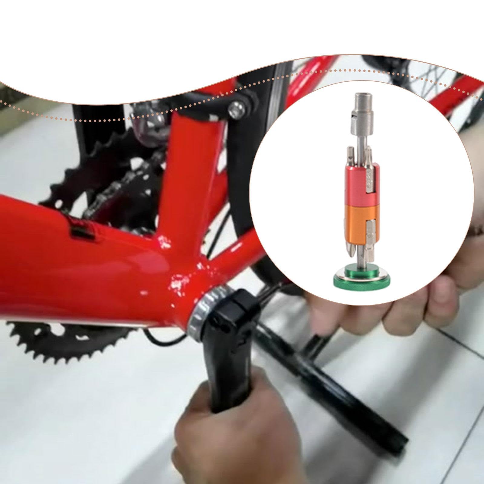 Fahrrad Wartungsset Werkzeug Kombinationsschlüssel Bike Reparaturwerkzeug Schraubendreher Aluminiumlegierung Magnetischer Aufbewahrung Mobil Sechskant, GrÜn