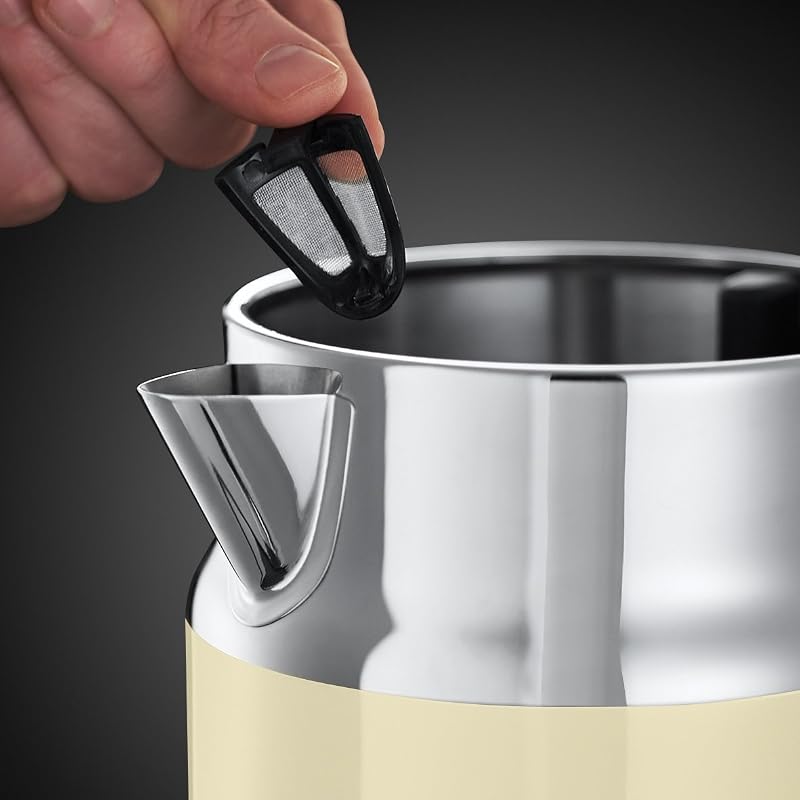 Russell Hobbs 1.7L Retro Vízforraló Krém-Inox Gyors Forrásítás Hőmérsékleti Kijelzővel