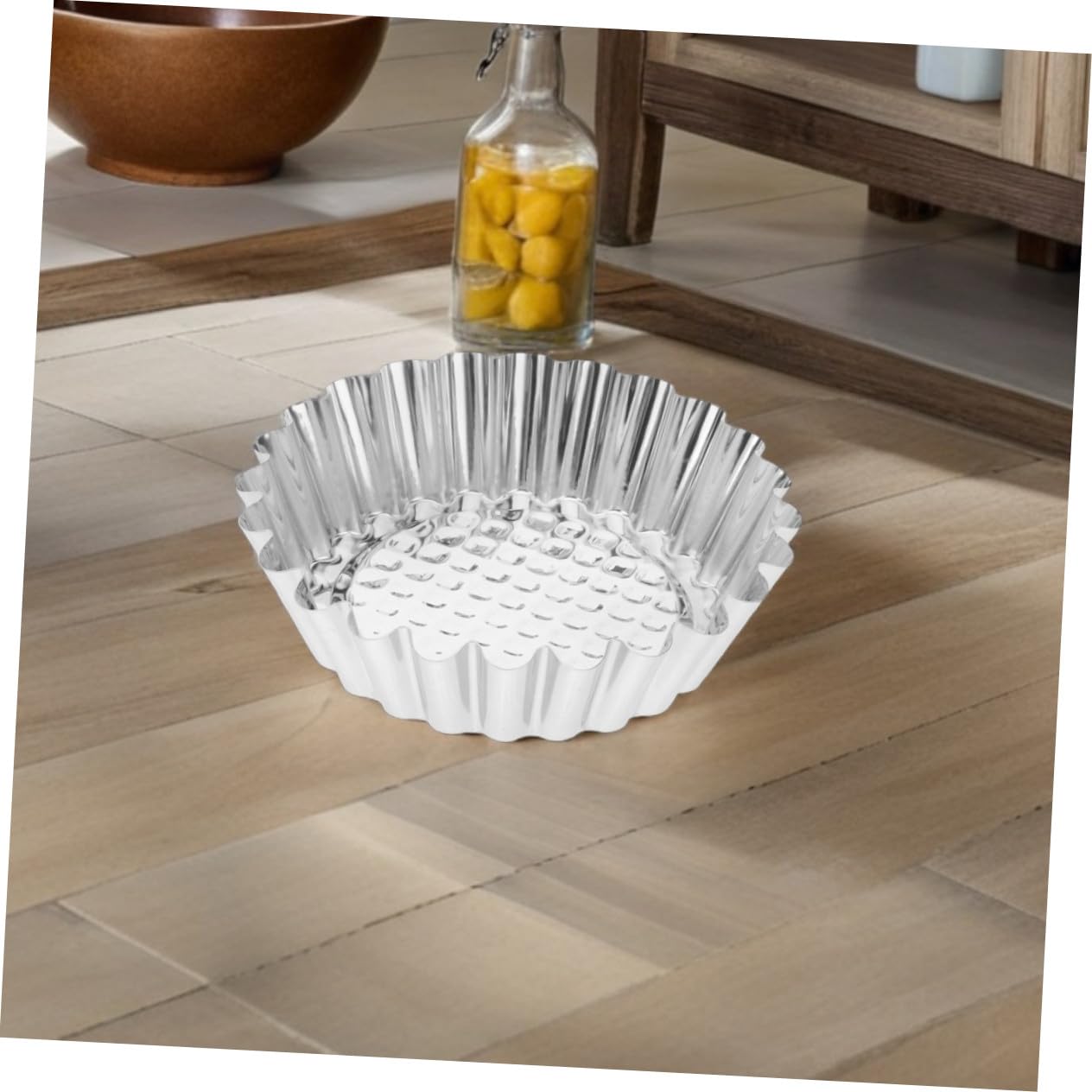 SOLUSTRE 30 Stück Teiliges Mini Kuchen Backform aus Edelstahl Runde Förmchen mit Dekorativem Geriffeltem Rand Stabile Kuchen Muffinformen zum Backen von Törtchen Muffins und Gebäck