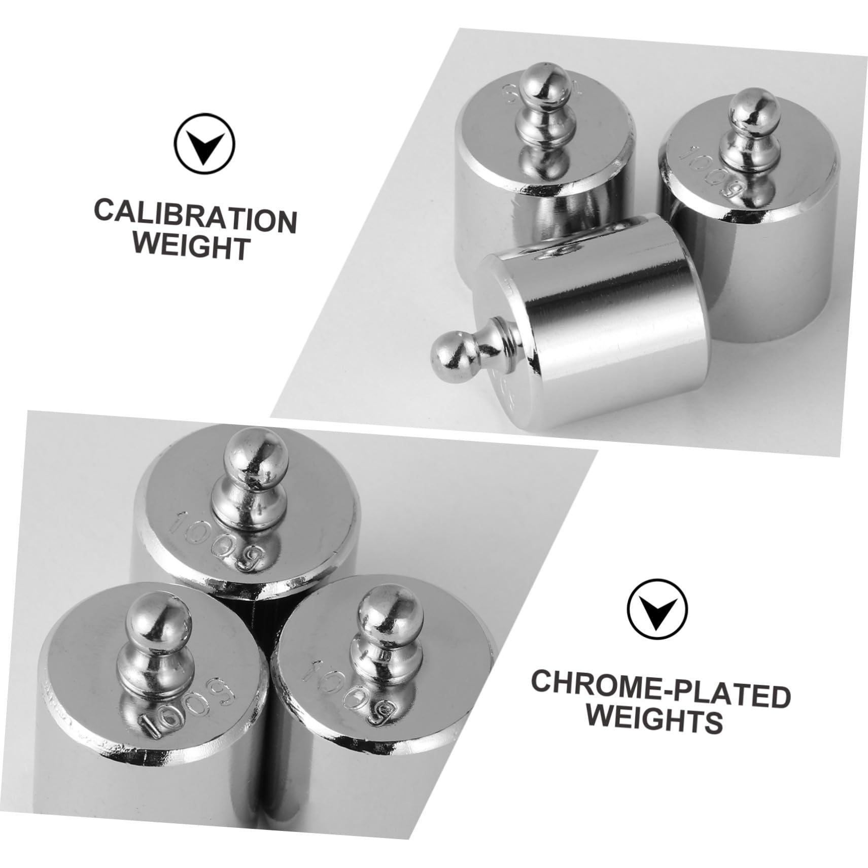MAGICLULU 3 Pesas De Calibración Cromadas M2 Estándar 100 g Para Balanzas Electrónicas, Juego De 3 Piezas Para Calibración Precisa y Suministros Para Básculas De Laboratorio
