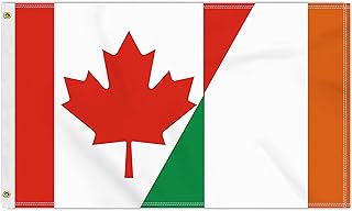 3×5 FT Canada Ireland Flag, Large 100D Canadian Irish Friendship National Outdoor Banner,Doube Side Printing Decor For Patio Garden With Brass Gromment