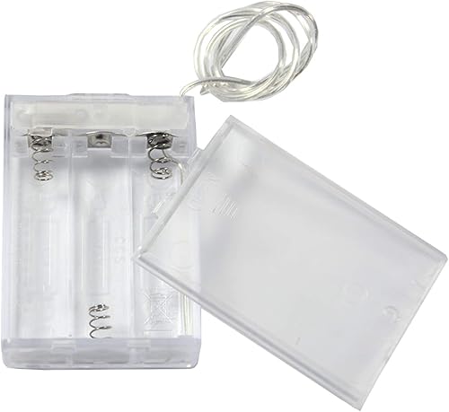 Miniatura 3 de Paquete de 4 soportes de batería AA con interruptor, soporte de batería de 4.5 V con interruptor, 3 soportes de batería AA de 1.5 V con cables e