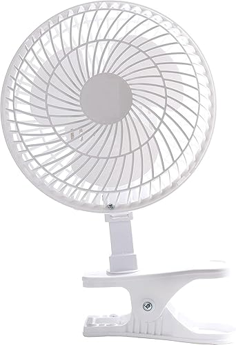 Miniatura 2 de SOHLER Ventilador de mesa convertible con clip de 6 pulgadas, dos velocidades silenciosas, ideal para el hogar, oficina, dormitorio, color blanco