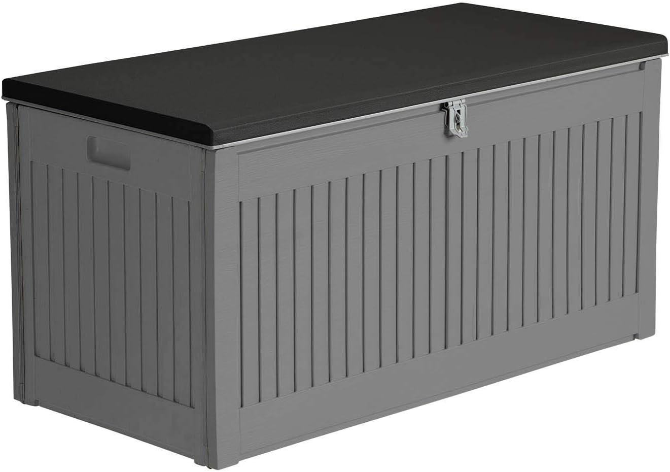 AIRWAVEOutdoor Plastic Garden Storage Box 270L - Plastic Storage Bench (109 x 52 x 55cm)