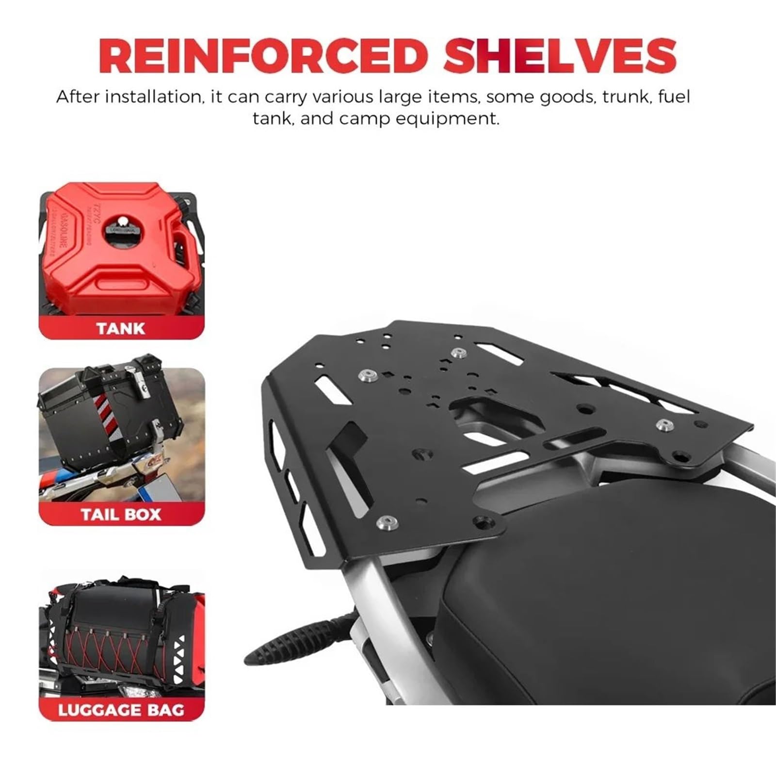 Uchwyt Topcase Pasuje do BMW R1250GS R1200GS R1250GS R1200GS LC GSA ADV Adventure Tylne siedzenie Tylny bagażnik motocyklowy Wspornik(Silver)