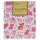 Fat Quarter 100% Cotton for Sewing Crafts - 18 x 21 Inches (Pink Pigs)