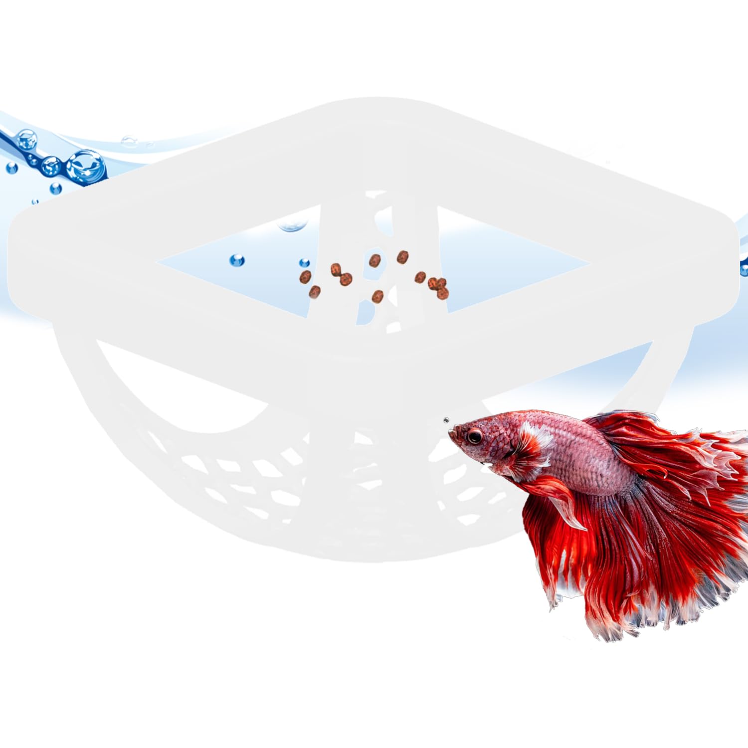 Floating Betta Hammock and Feeding Ring, Aquarium Beta Hideout, Cave, Bed
