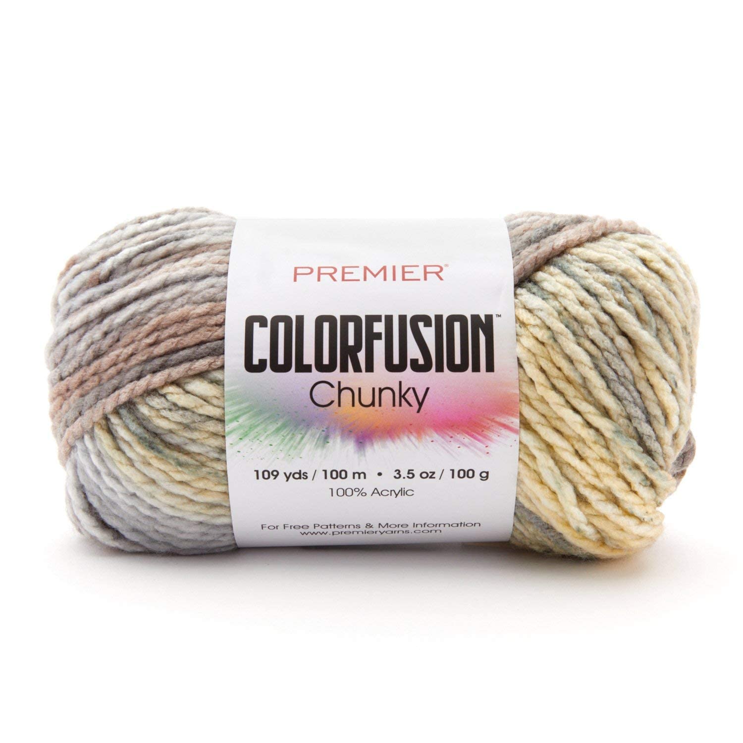 Premier Colorfusion Chunky, Bulky Weight, Acrylic, 100 Grams, 1174-14 Morning Coffee