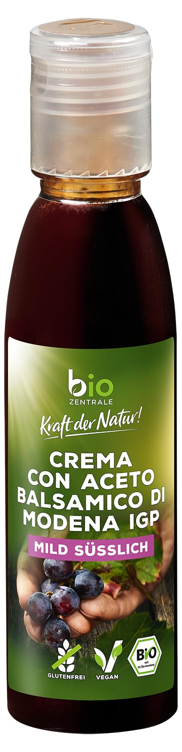biozentrale Crema con Aceto Balsamico | 12x150ml | BALSAMICO DI MODENA IGP | mildlich süß | traditionelles Rezept | Perfekt für Antipasti und Salate