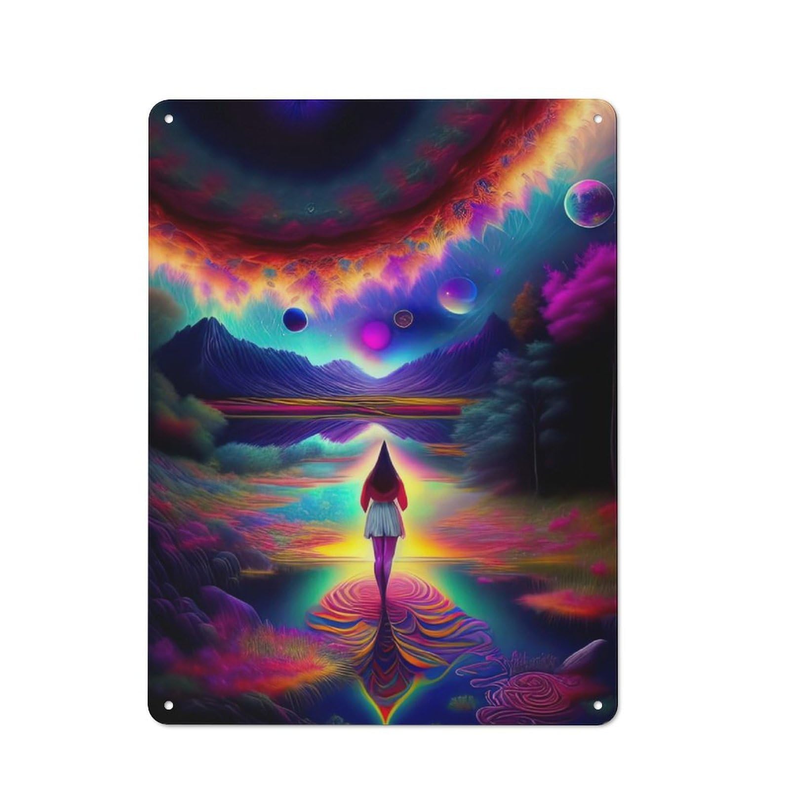Junmoney Mystical Psychonaut Vintage Tin Sign 40X30cm, Nostalgic Retro Room Decor For Bedroom, Office, Home Bar Or Dining Room
