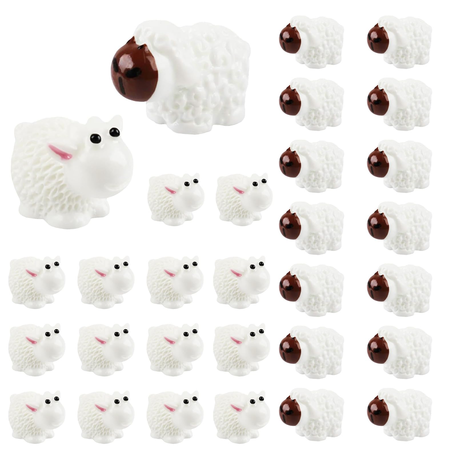 Mouton Miniature Résine Lot De 30 Figurines Miniatures De Mouton En Résine - Décorations De Jardin Et Micro-paysage - Blanc Et Noir - Taille Variable Mouton Miniature Résine Lot De 30 Figurines Miniatures De Mouton En Résine - Décorations De Jardin Et Micro-paysage - Blanc Et Noir - Taille Variable