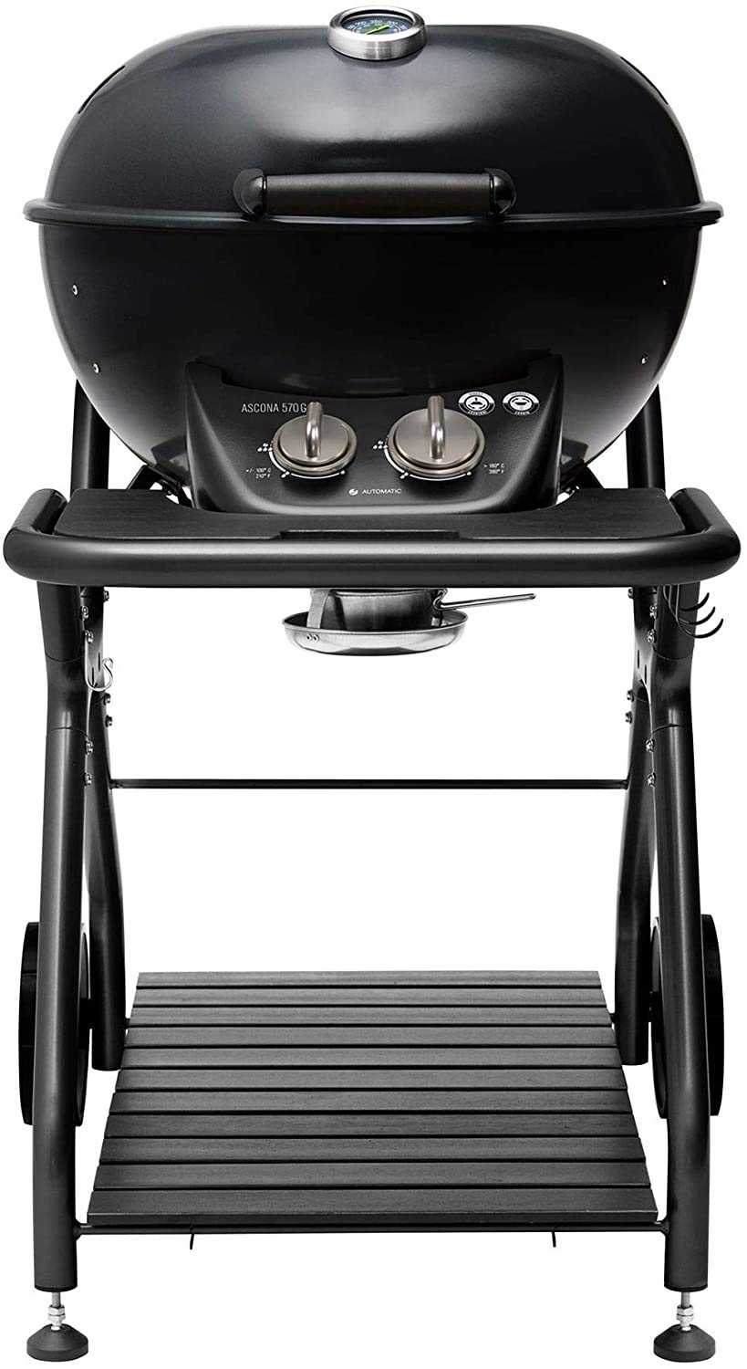 Barbecue sferico in acciaio, grill da Giardino Esterno OUTDOORCHEF modello ASCONA 570 G ALL BLACK