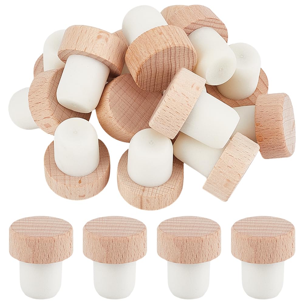 GOMAKERER 15 Pcs Wine Bottle Stoppers, 2.95x3.3cm/1.16x1.3 Inch T-Shaped Stopper Cork Reusable Wine Bottle Stopper Sealing Plug Bottle Cap for Wine Beer Beverage Bottle Crafts