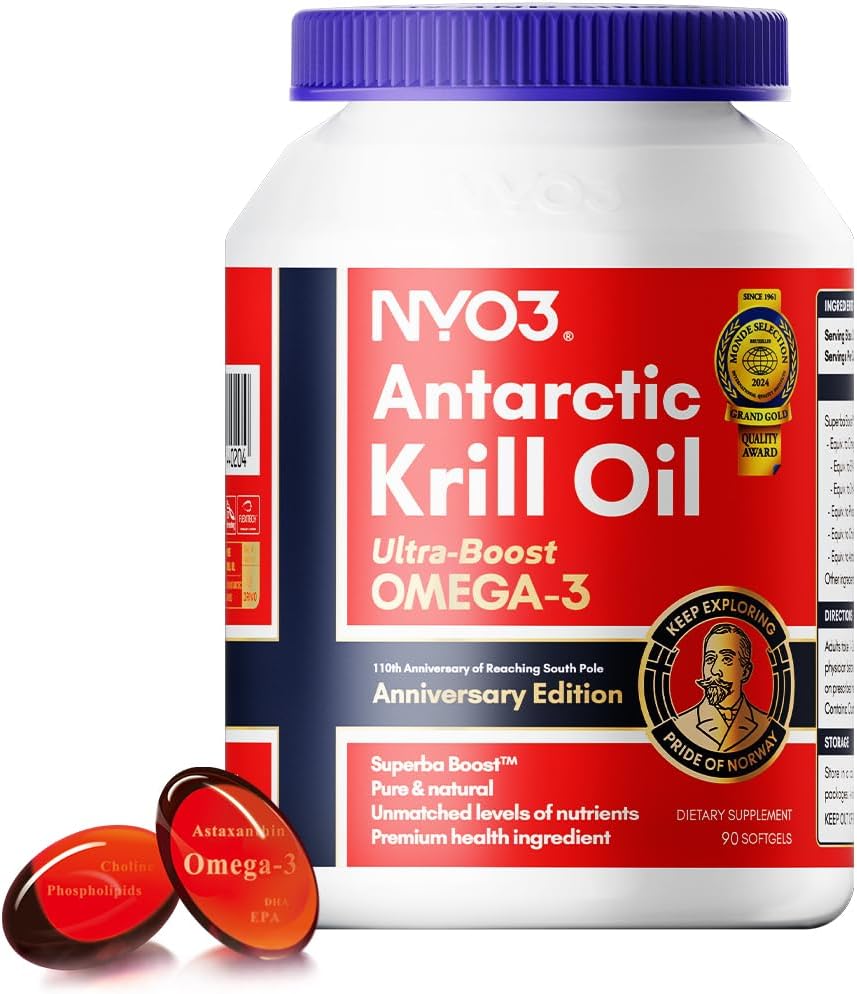 Krill Oil Omega-3 1000mg 90 Softgels with Astaxanthin