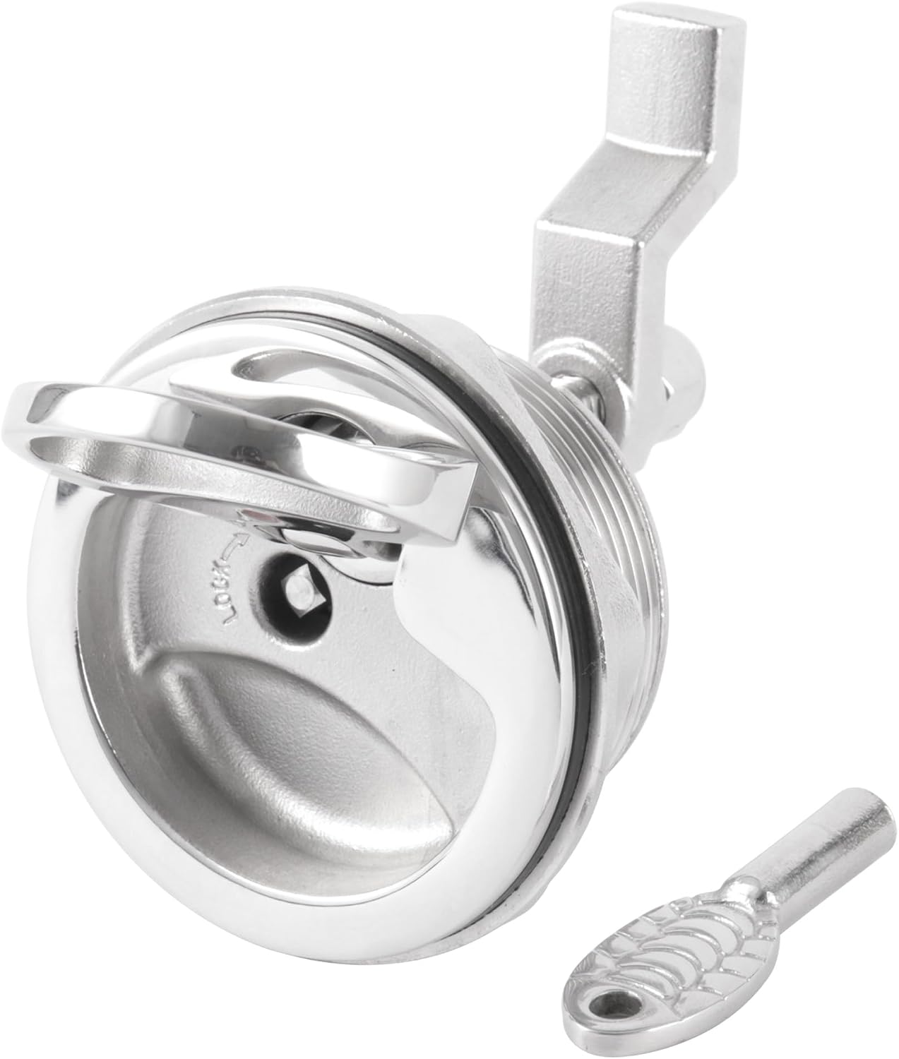 316 Stainless Steel Latch with Keyed Lock,Fits 2.5" Hole,Flush Mount Latch | Boat Cam Latch 3" Diameter Fits 2-1/2" Hole,Boat Hatch Latch,Marine Latchs,Boat Compartment Latch for Boat Deck