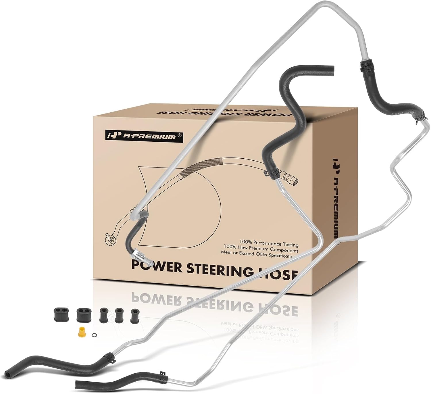 A-Premium Power Steering Return Hose Line Assembly Compatible with Toyota Tundra 2003-2006, Sequoia 2001-2007, with O-ring, Reservoir to Cooler/Cooler to Rack,