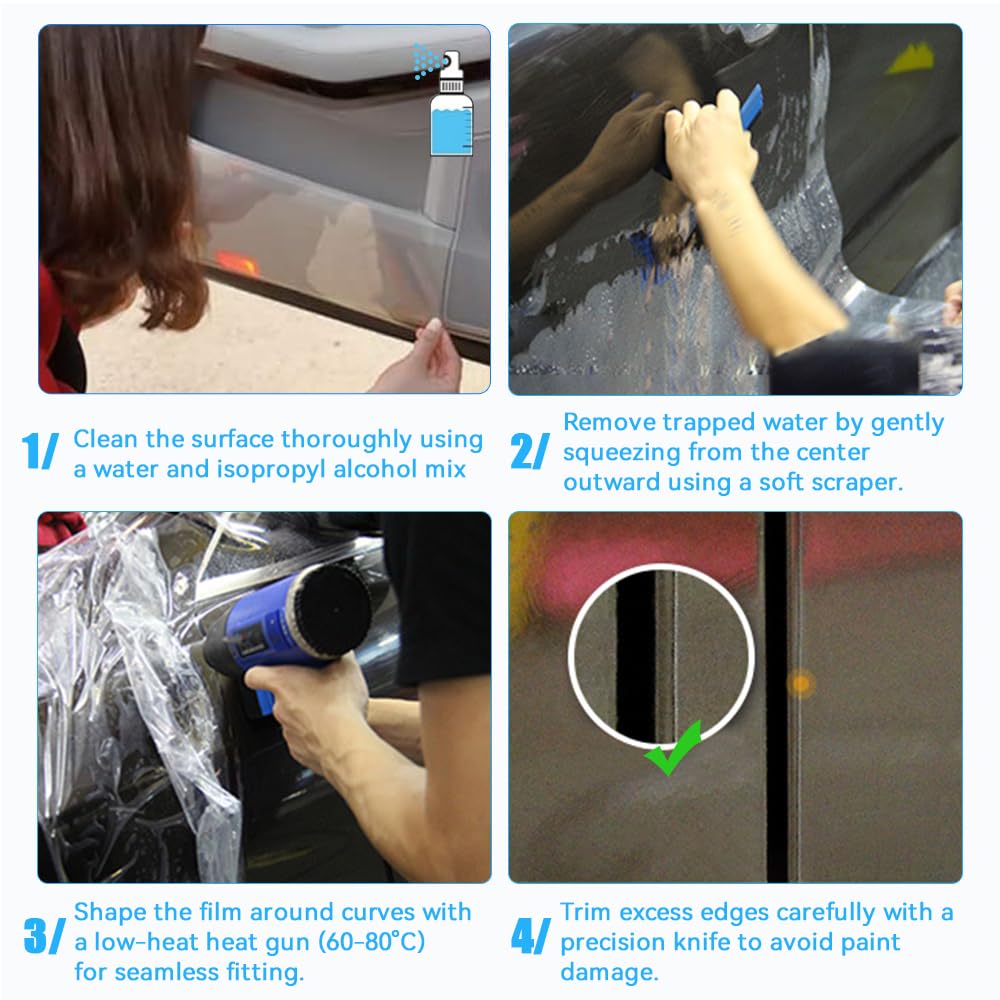 Pellicola Protettiva Auto 30x300cm Trasparente - Anti Graffio, Autoadesiva, Per Carrozzeria E Interni