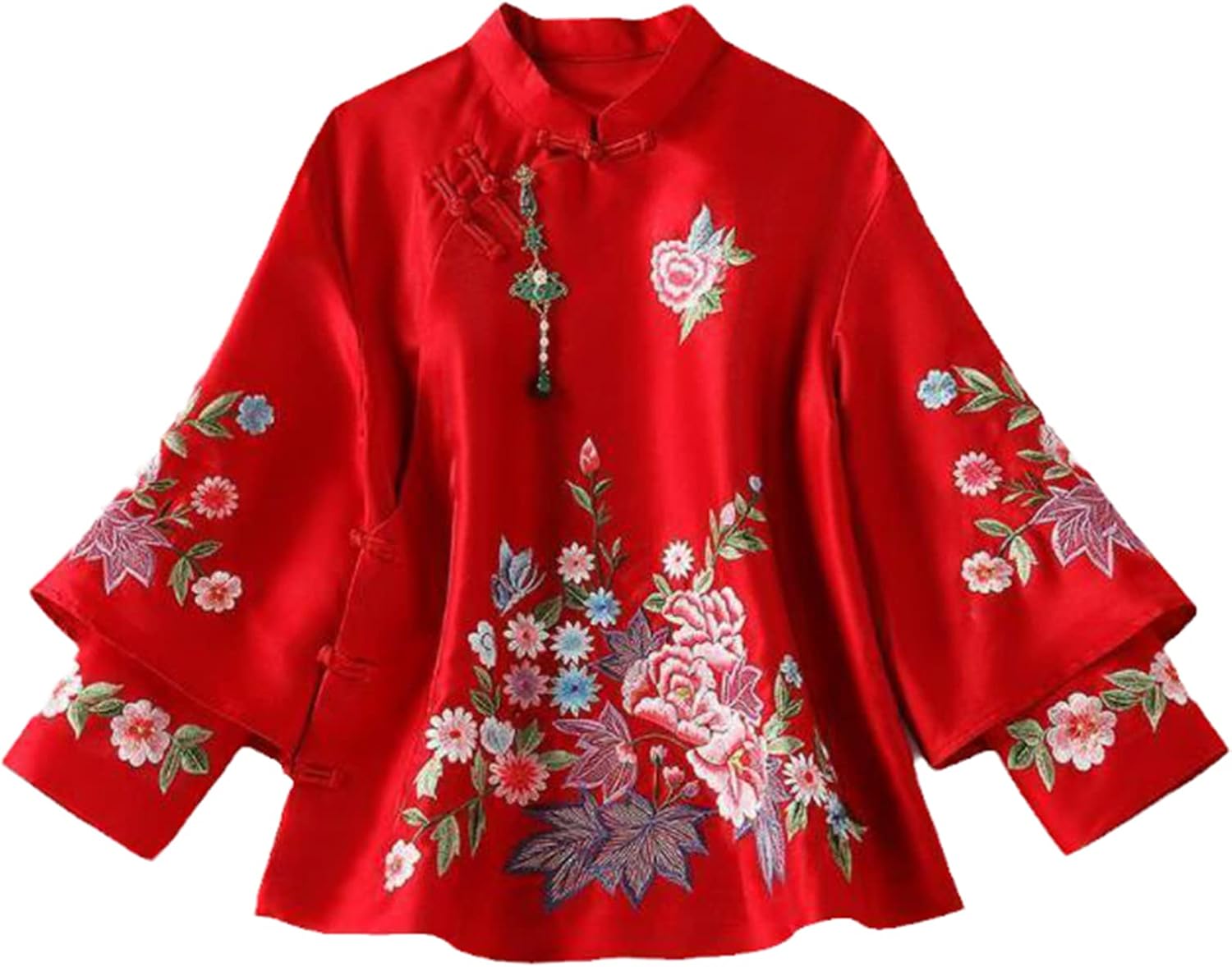 Women Cotton Vintage Ethnic Style Embroidery Chinese Tops Jacket Loose Coat Tang Suit Female Autumn Hanfu