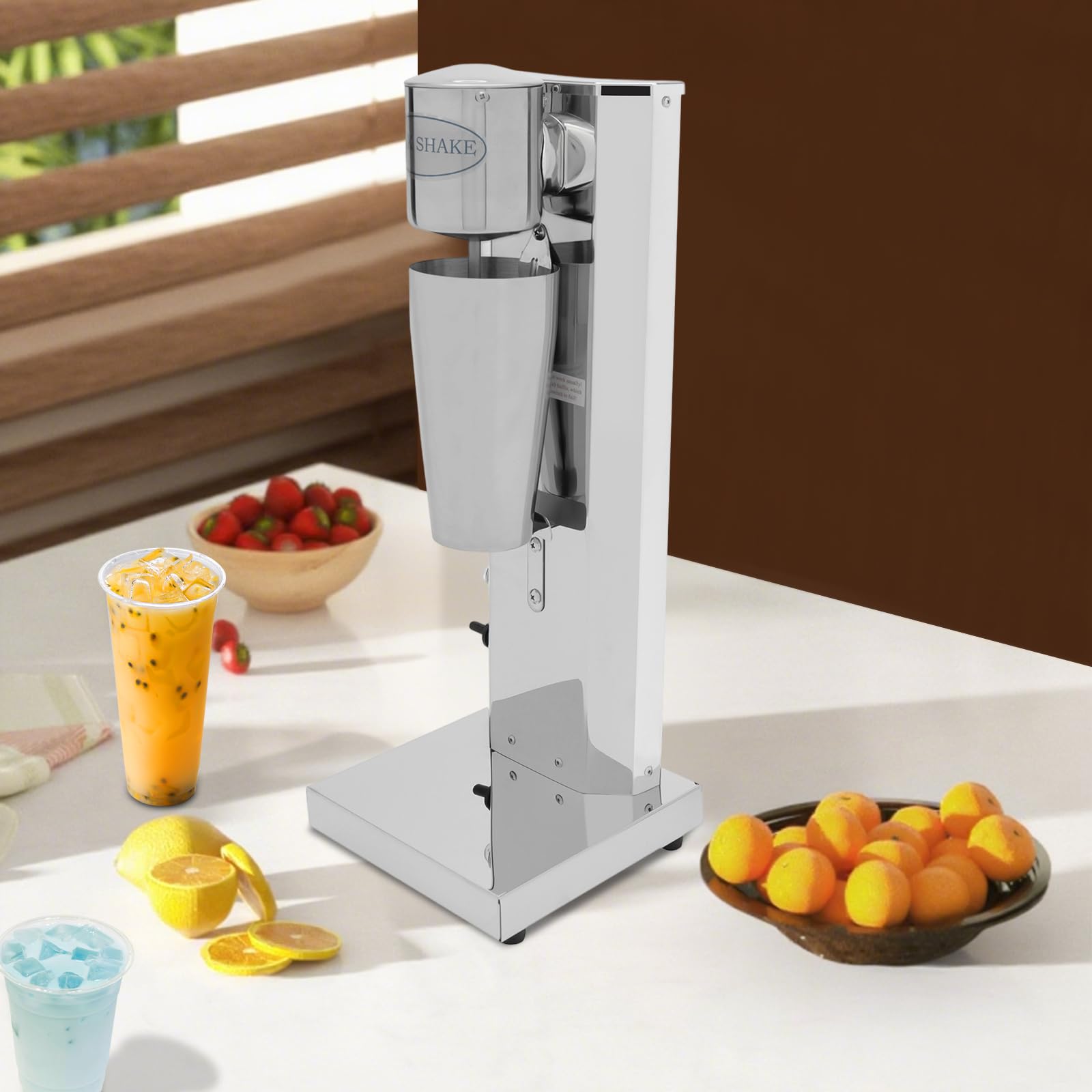 Standmixer - Milchshaker Mixer - 180W 2 Gang elektrischer Eiweiß Shaker - 650 ml Becher - Shaker elektrisch 18000U/min zur Herstellung von Milchtee, Milchshakes, Kaffee