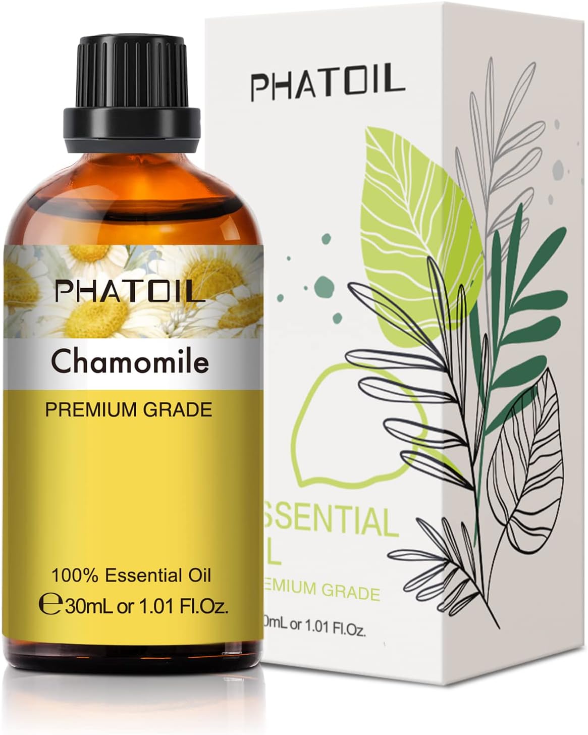 PHATOIL Chamomile Essential Oil 30ML, Premium Grade, Pure Essential Oils for Diffusers for Home, Perfect for Aromatherapy, Diffuser, Humidifier, Candle making PHATOIL Chamomile Essential Oil 30ML, Premium Grade, Pure Essential Oils for Diffusers for Home, Perfect for Aromatherapy, Diffuser, Humidifier, Candle making