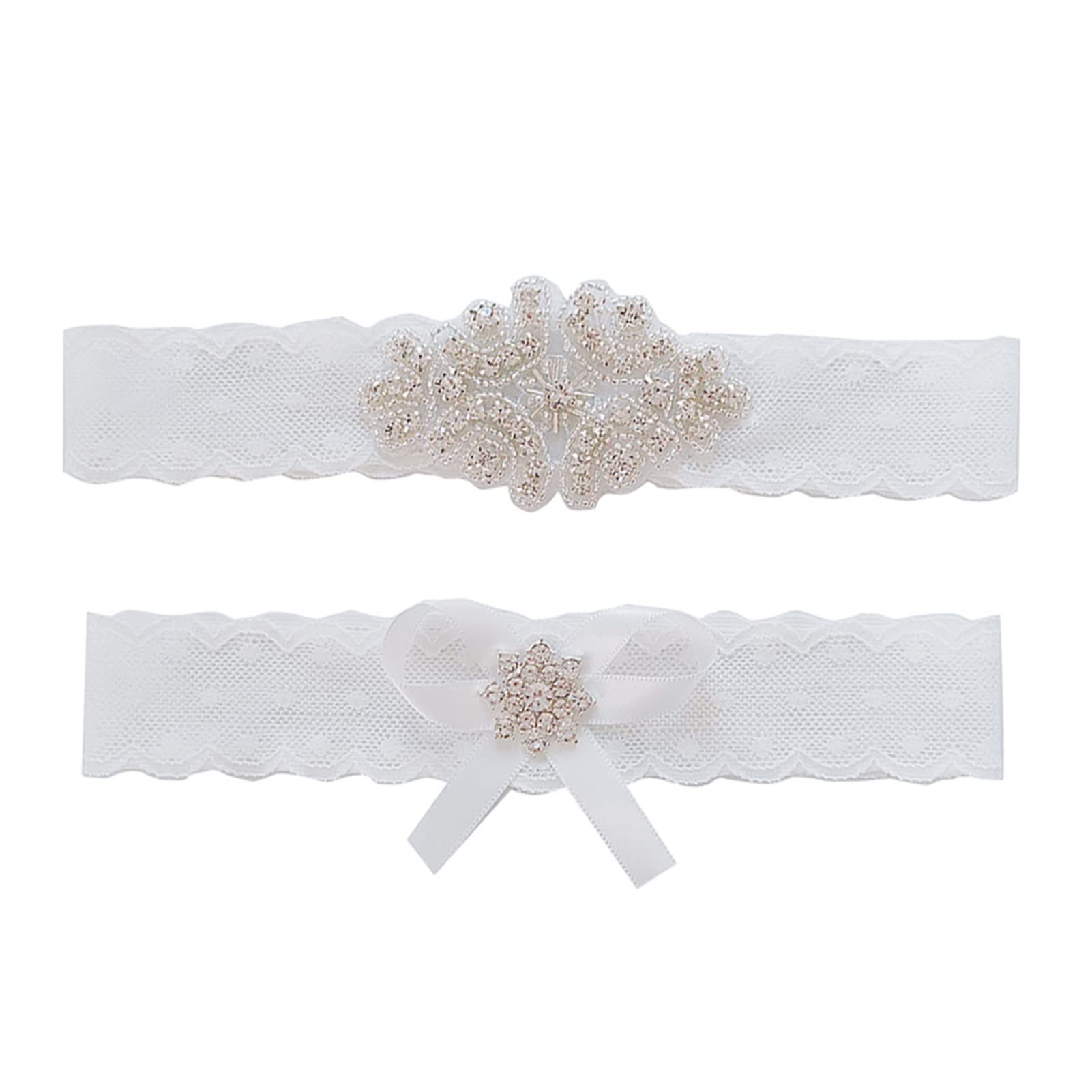 2 Pezzi Cintura Giarrettiera da Sposa Fiocco Nodo Gamba in Pizzo Anello Bianco Regalo Sexy per Moglie Sposa Femminile (Color : 3, Size : One Size) (1 One Size) (5 One Size)