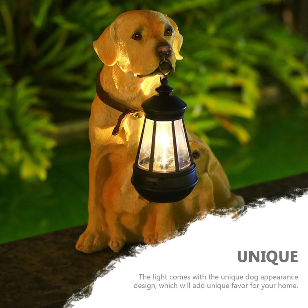 balacoo Home Decor Solar Golden Retriever Statues LED Dog Animal Statue Courtyard Light Sculpture Patio Garden Landscape Ornament (Light Yellow) Outdoor LED Solar Lights